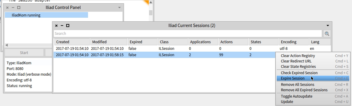 Iliad Sessions Browser